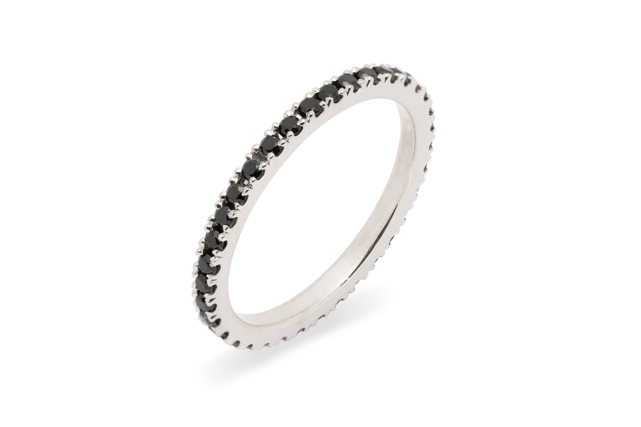 Memoir Ring aus Silber mit schwarzen Spinell