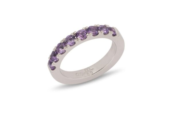 Allianzring mit Amethysten