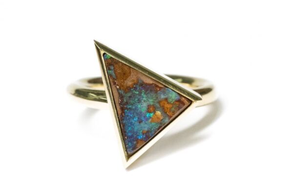 Boulder Opal Ring in 750 Gelbgold – Bild 2