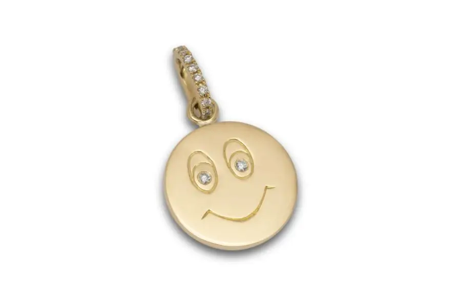 Smiley-Anhänger aus Gold mit Diamanten