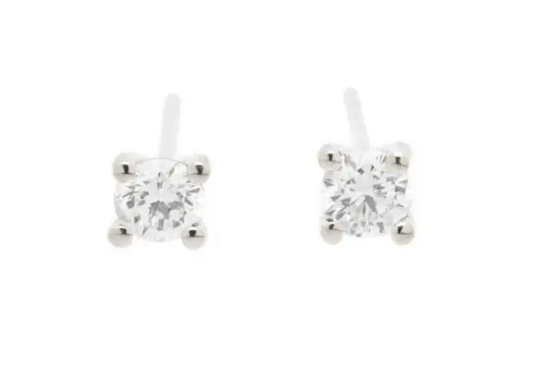 Diamant Ohrstecker Palladium Weißgold