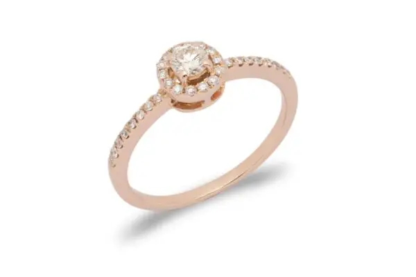 Verlobungsring Roségold mit Diamanten