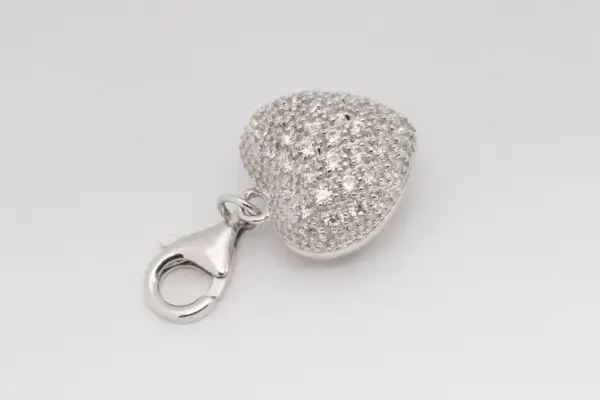 Herz-Charm aus Silber mit Zirkonias