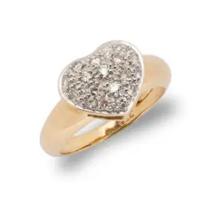 Herzring Gold mit Diamanten