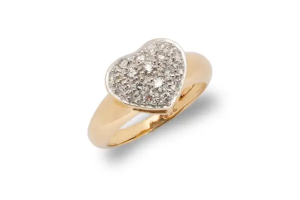 Herzring Gold mit Diamanten